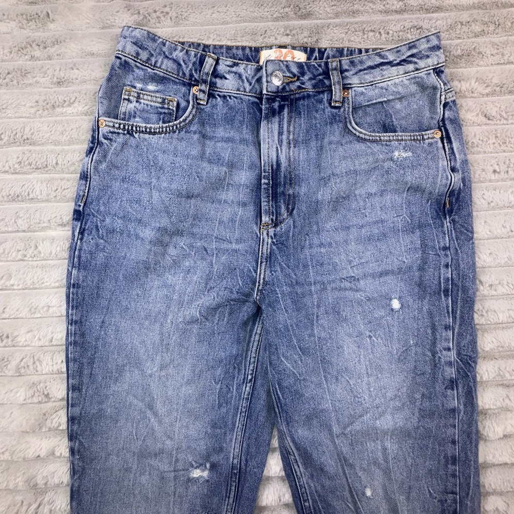 We The  Free‎ People Sz 30 Dakota Straight Wide Leg Ankle Jeans High Rise 30x27 - Picture 9 of 13